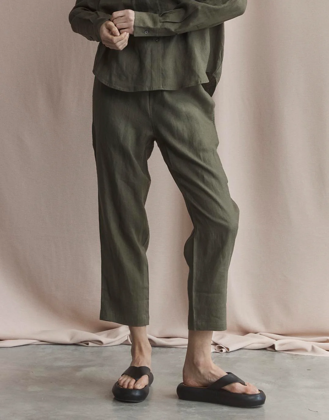 Abigail Linen Pant - Khaki - Image 4