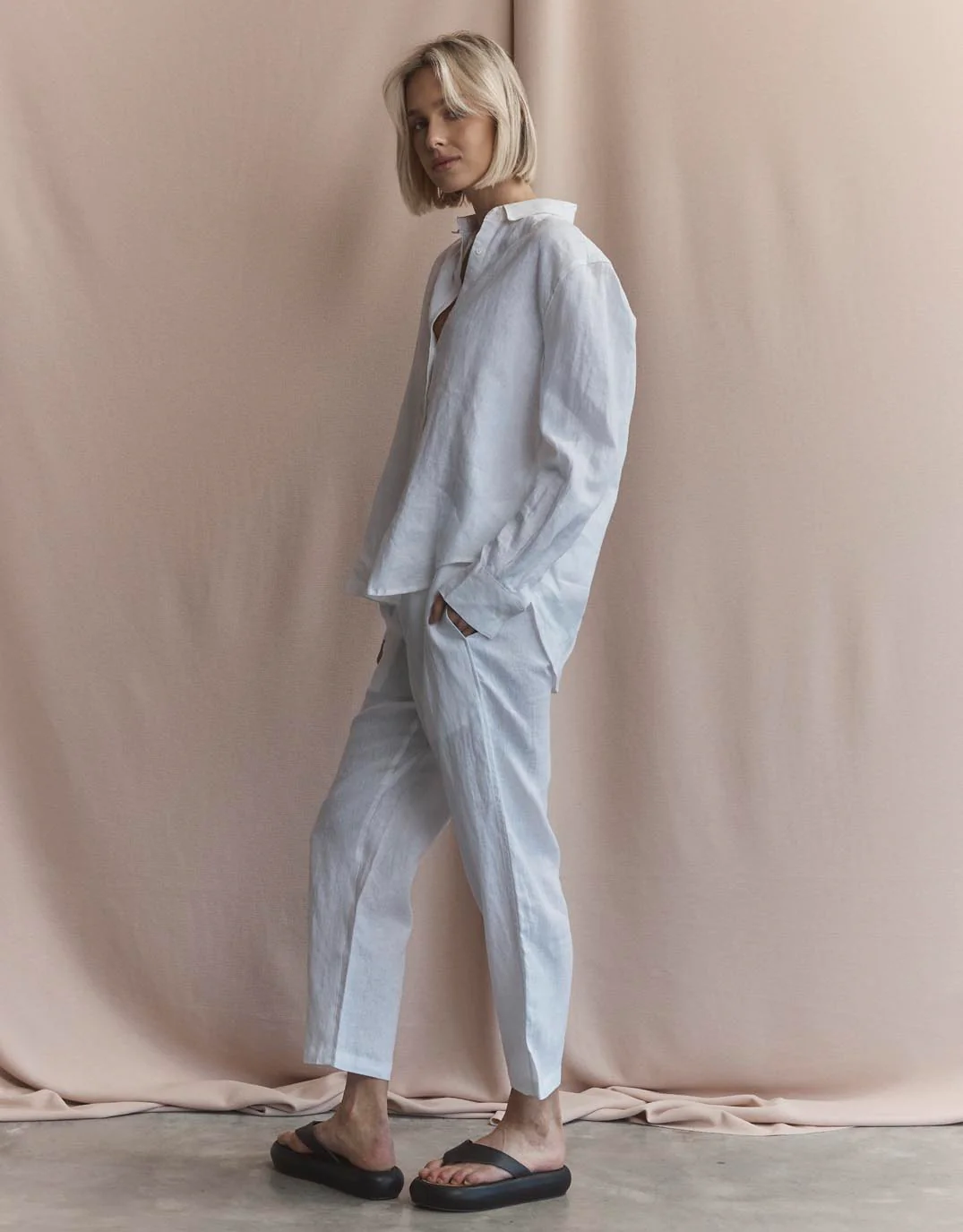 Abigail Linen Pant - White - Image 3