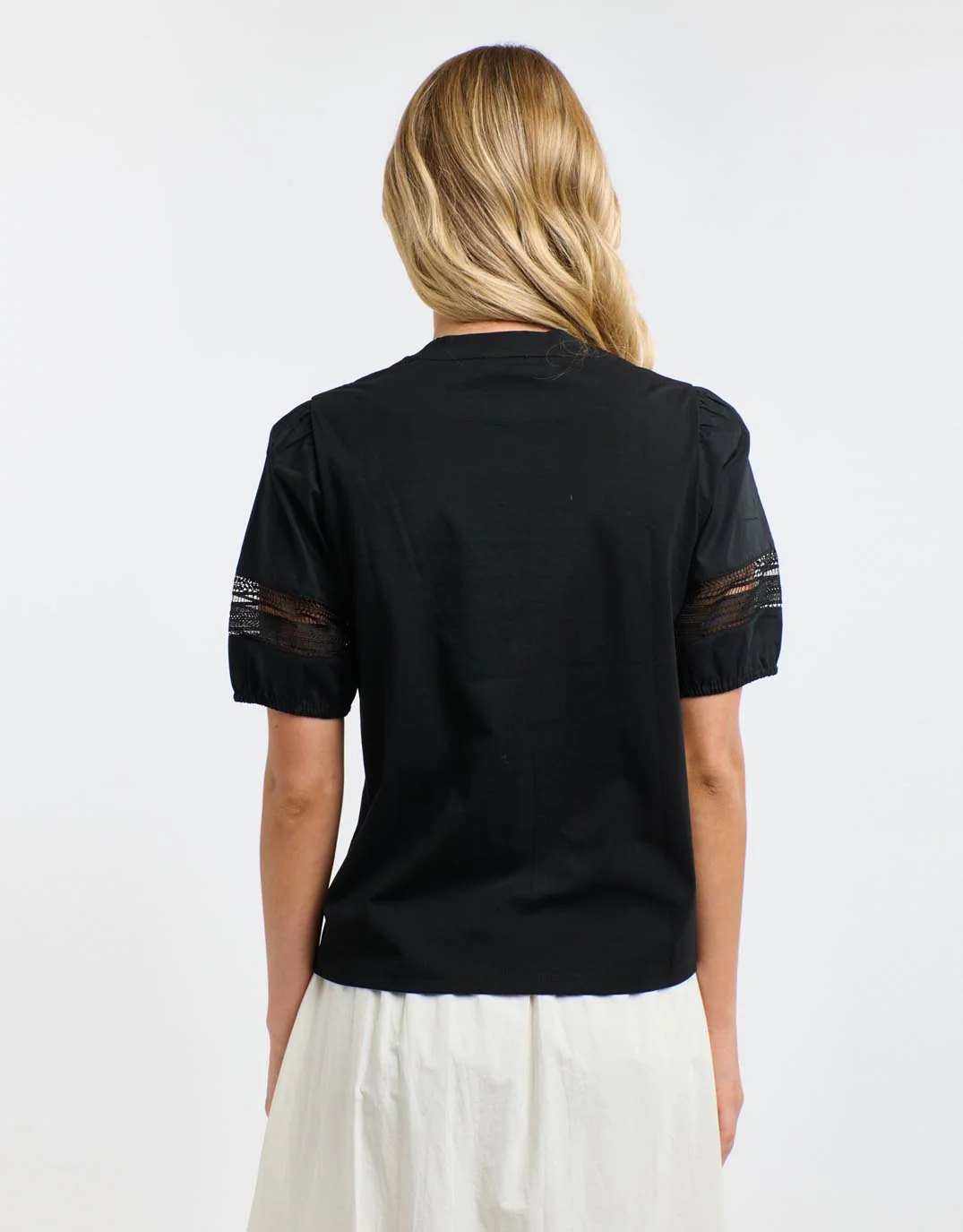 Alex Cotton Sleeve Tee - Black - Image 7
