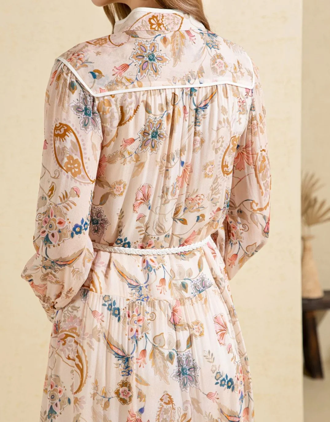 Alexandra Dress - Beige Print - Image 5