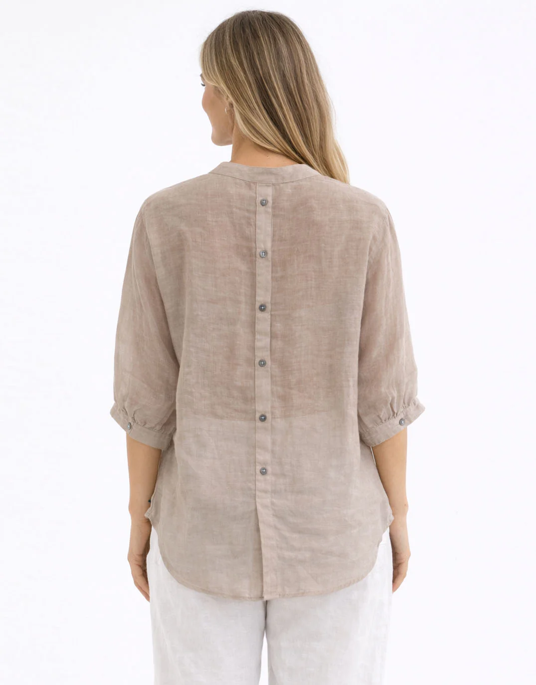 Allegra Linen Shirt - Biscuit - Image 2