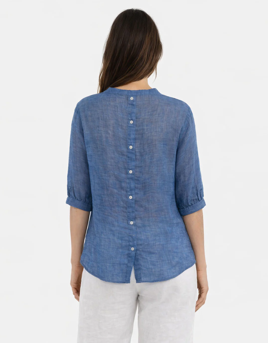 Allegra Linen Shirt - Denim - Image 2