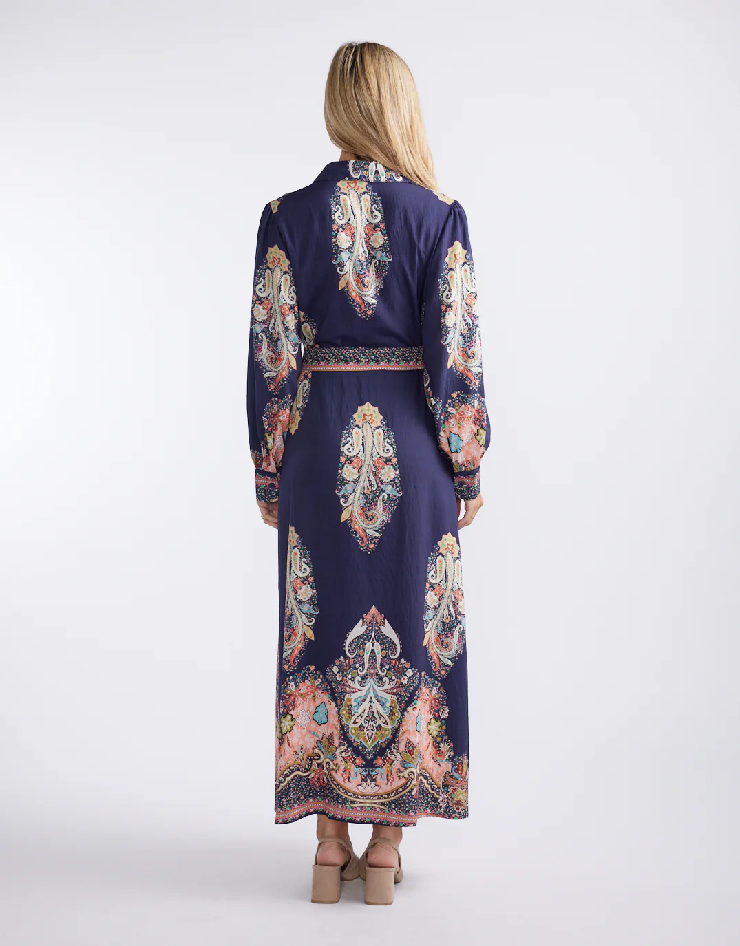 Amelie Shirt Midi Dress - Navy Print - Image 7