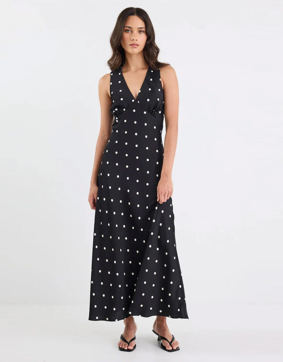 Aston Maxi Dress - Black Large Polka Dot - Image 2