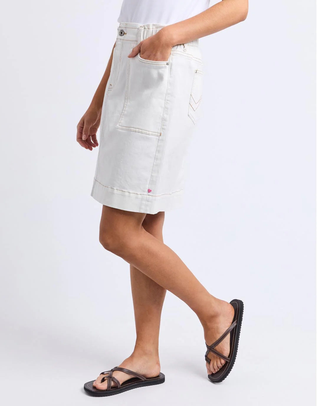 Atlas Denim Skirt - Vintage White - Image 4