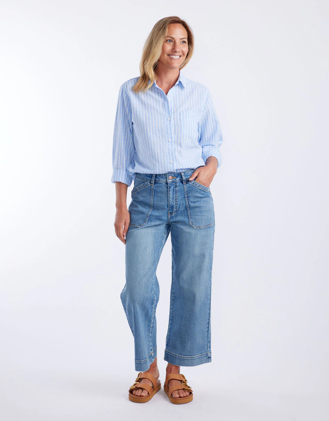 Ava Beach Shirt - Blue/White Stripe - Image 5