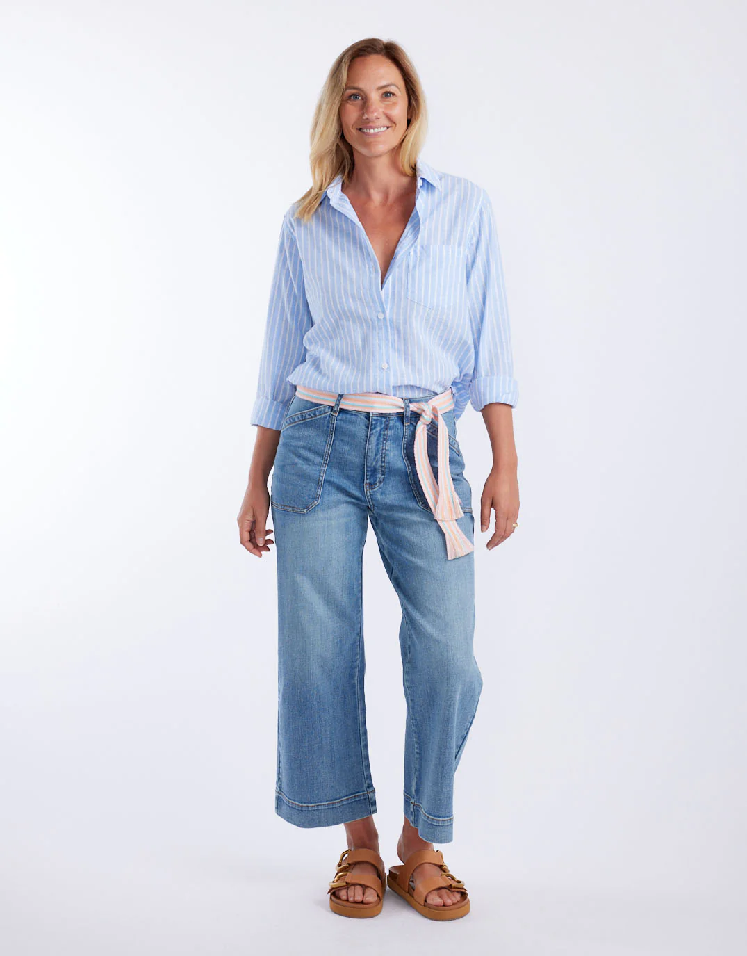 Ava Beach Shirt - Blue/White Stripe - Image 7