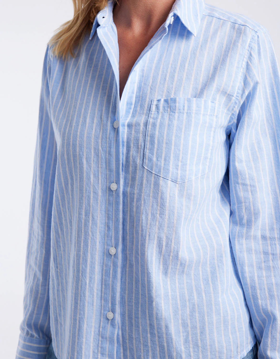 Ava Beach Shirt - Blue/White Stripe - Image 8
