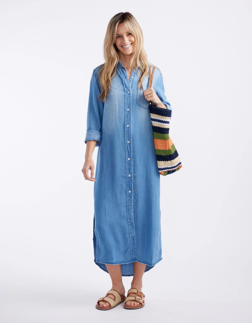 Avery Midi Vintage Denim Dress - Chambray - Image 7