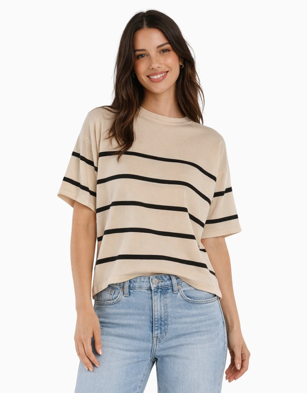 Bailey Box Sweater - Cream/Licorice