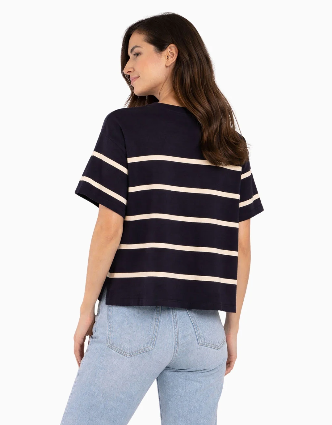 Bailey Box Sweater - Navy/Cream - Image 3