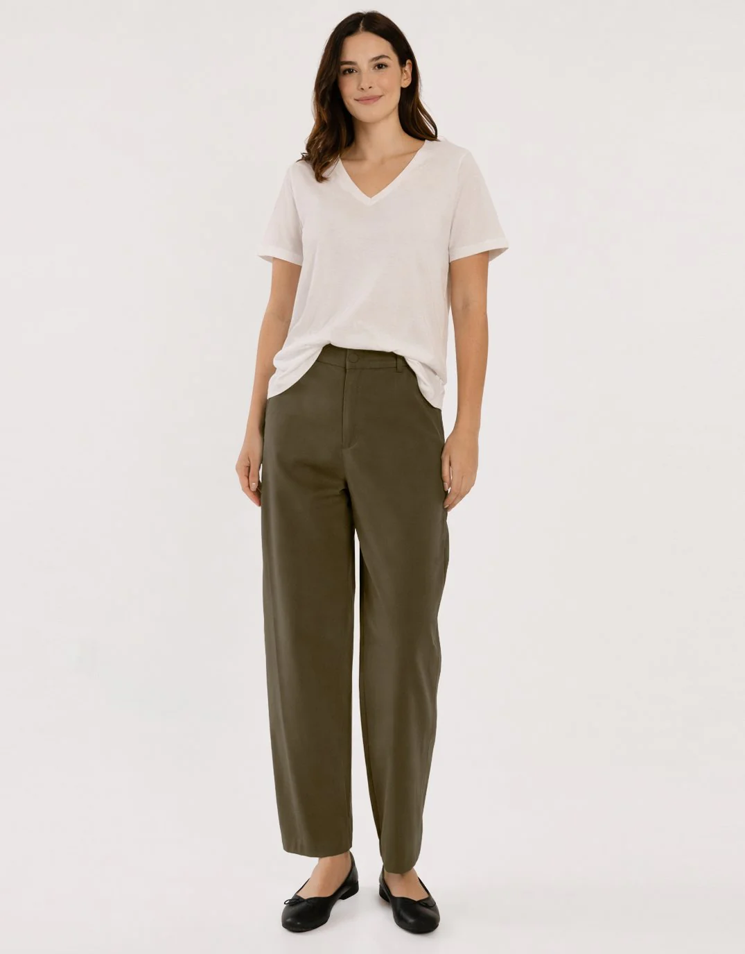 Barrel Leg Chino - Khaki Green - Image 3