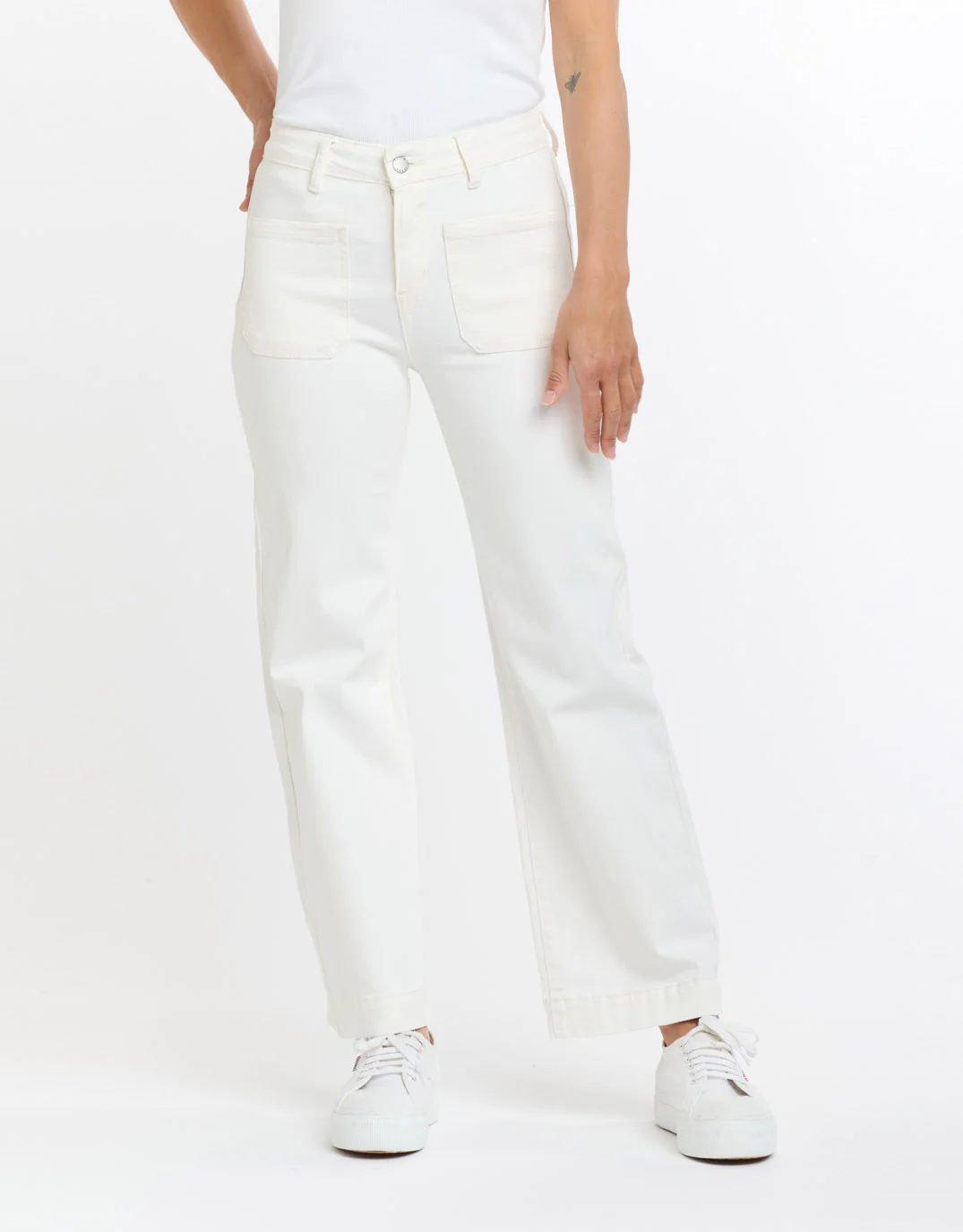 Bobbi 7/8 Denim Jeans - White - Image 3