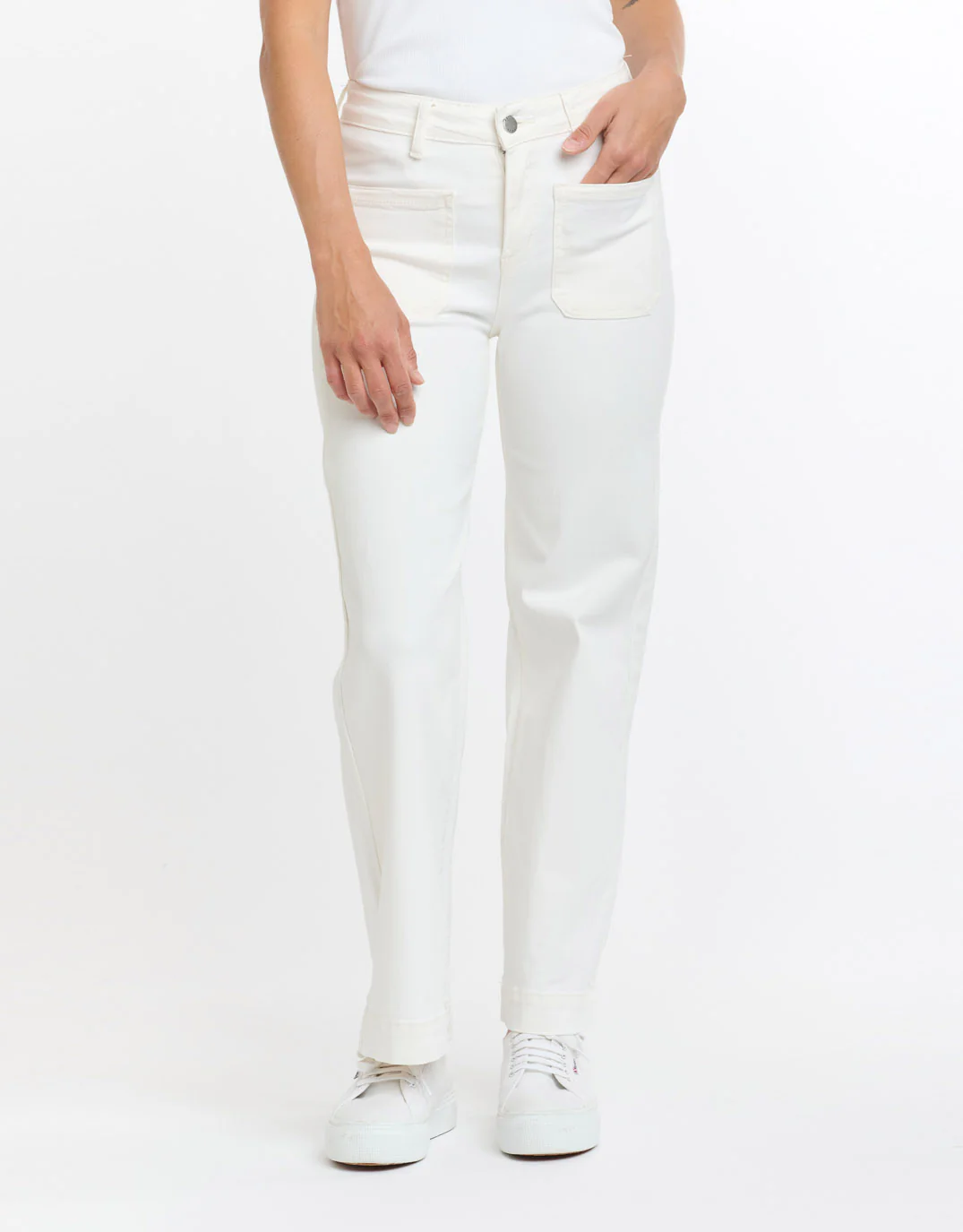 Bobbi 7/8 Denim Jeans - White - Image 4