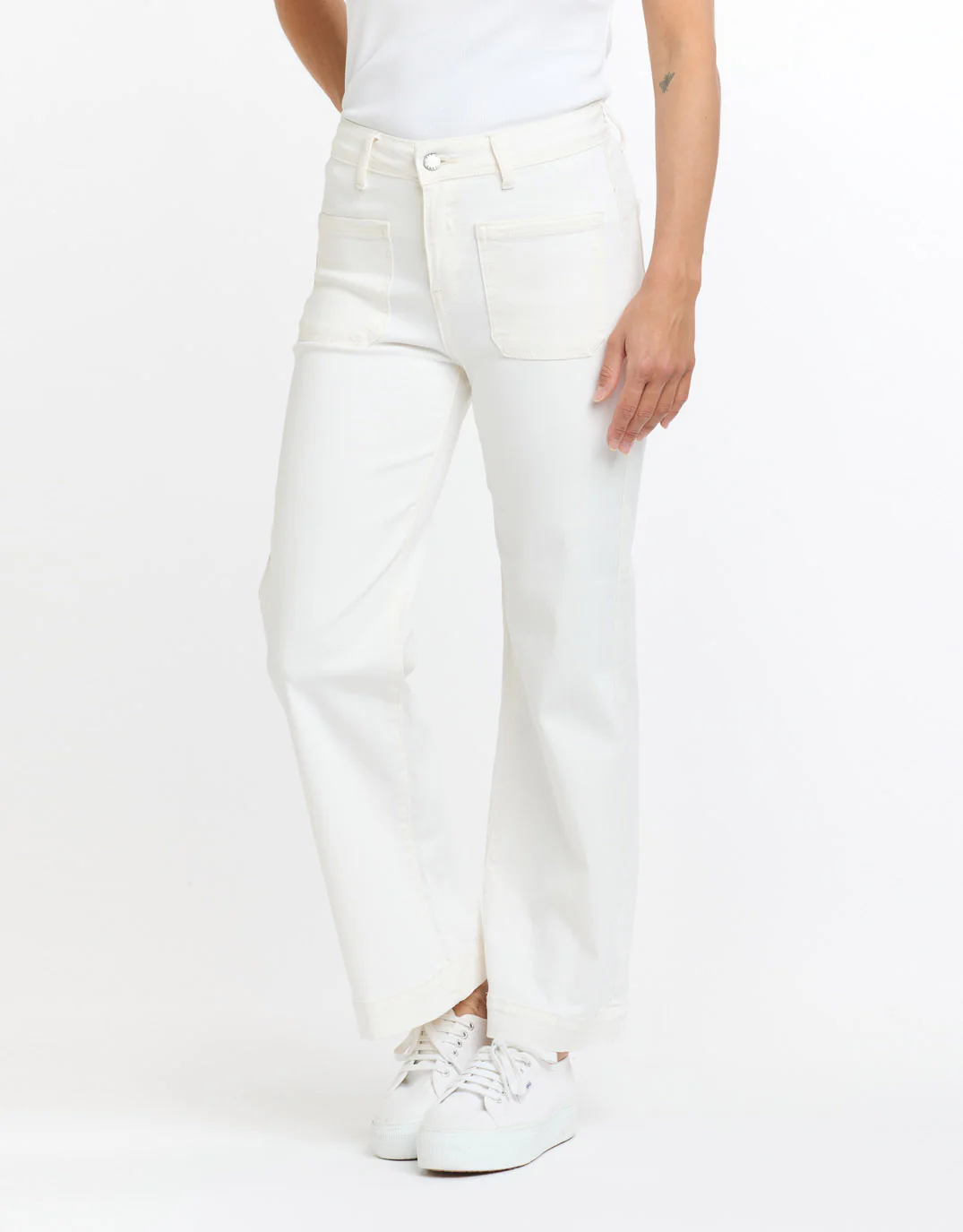 Bobbi 7/8 Denim Jeans - White - Image 5