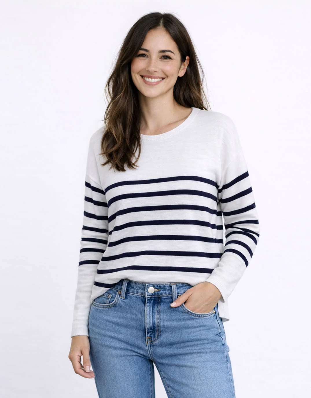 Bobbie Top - White/Navy