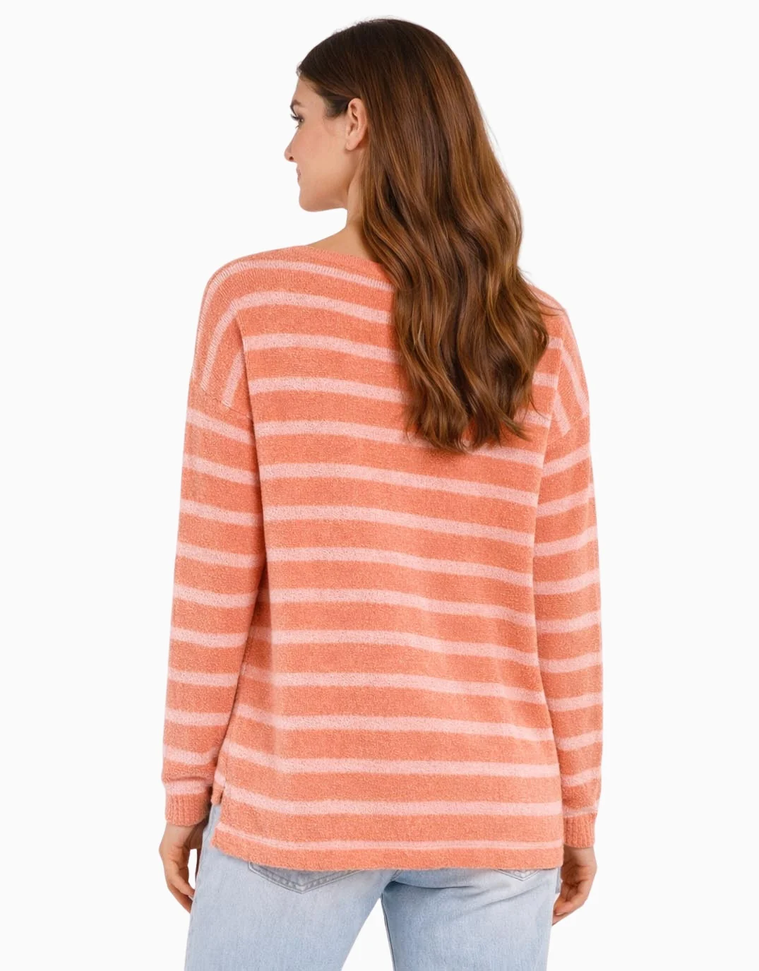 Bradford Knit Top - Coral/Pink Stripe - Image 4