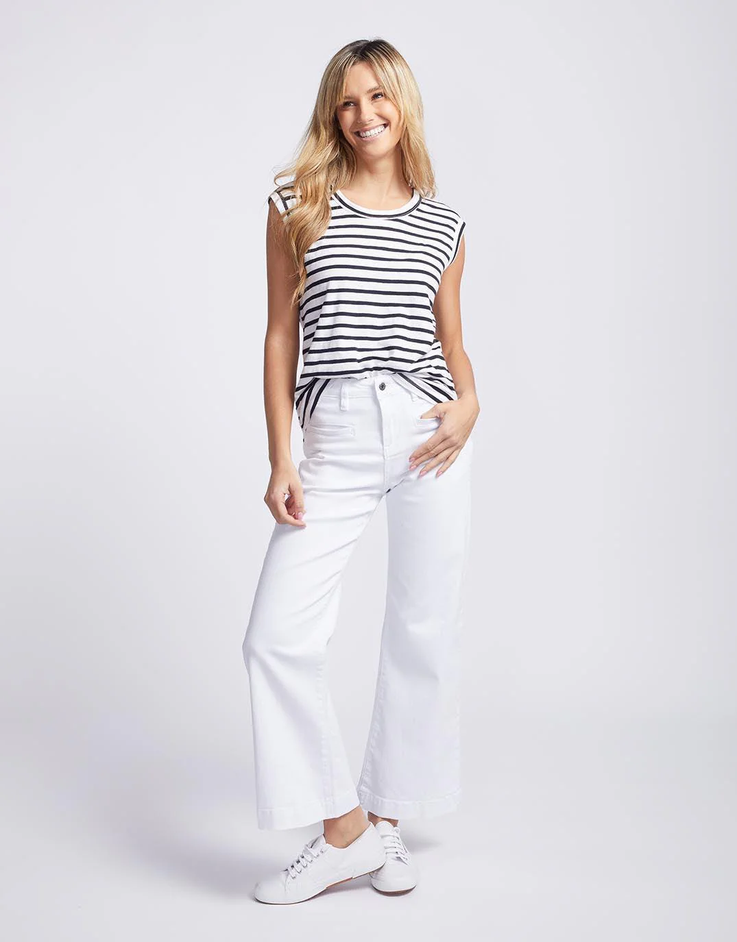 Cali Tank Top - Black/White Stripe - Image 5