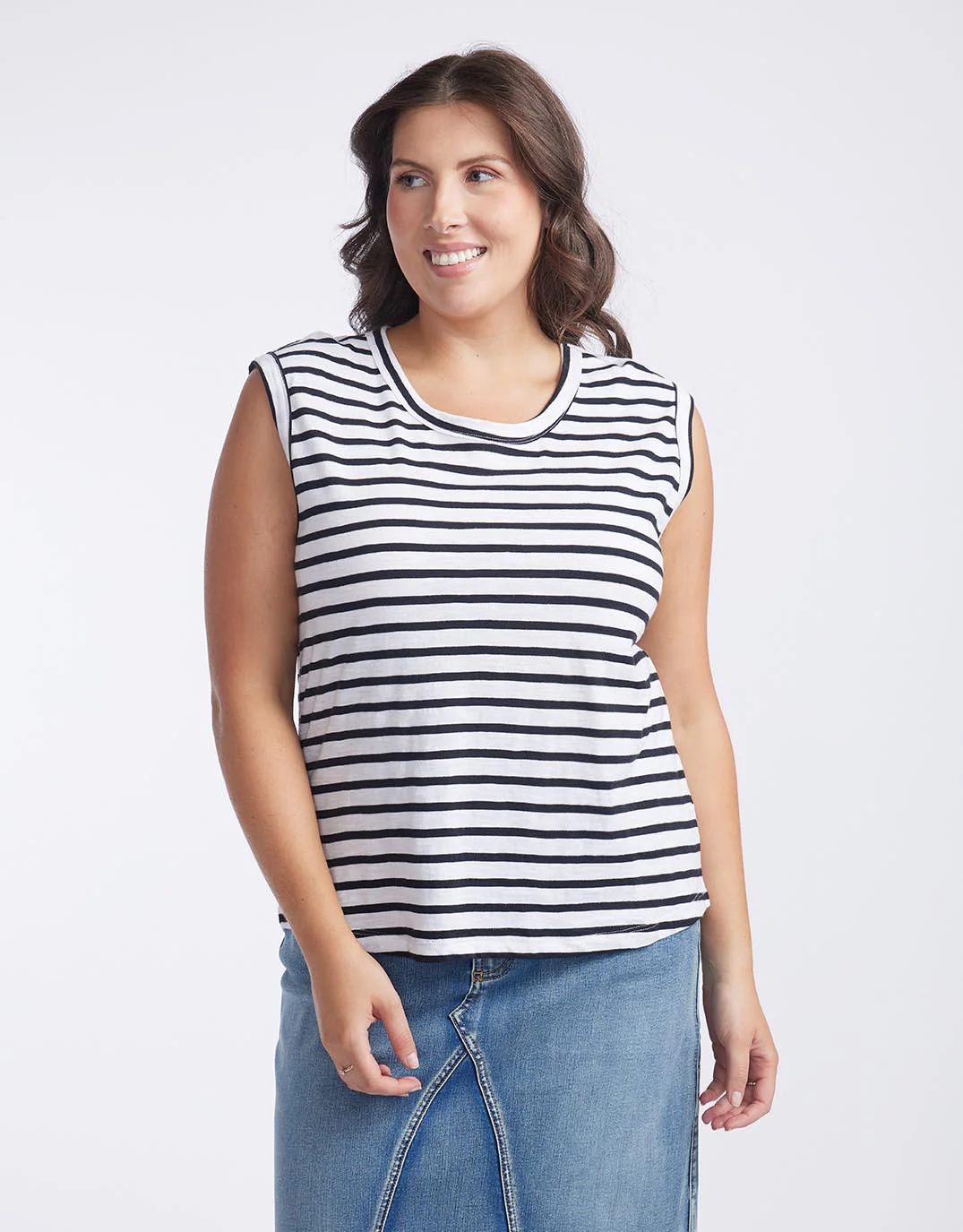 Cali Tank Top - Black/White Stripe - Image 8