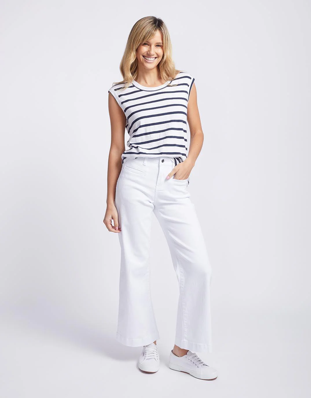Cali Tank Top - Navy/White Stripe - Image 5