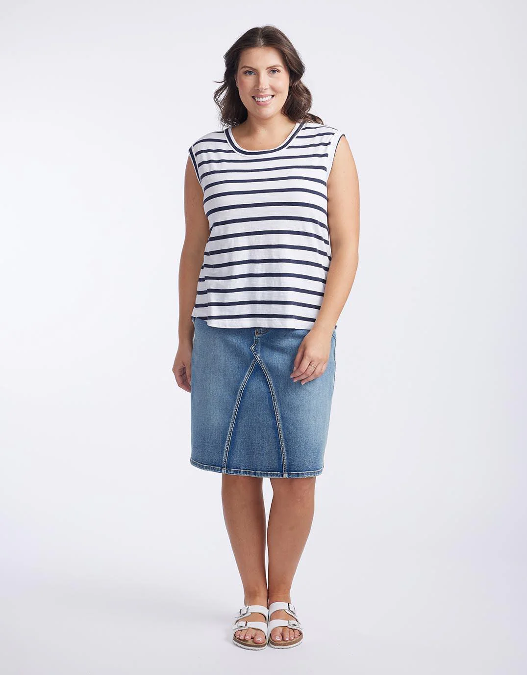 Cali Tank Top - Navy/White Stripe - Image 6