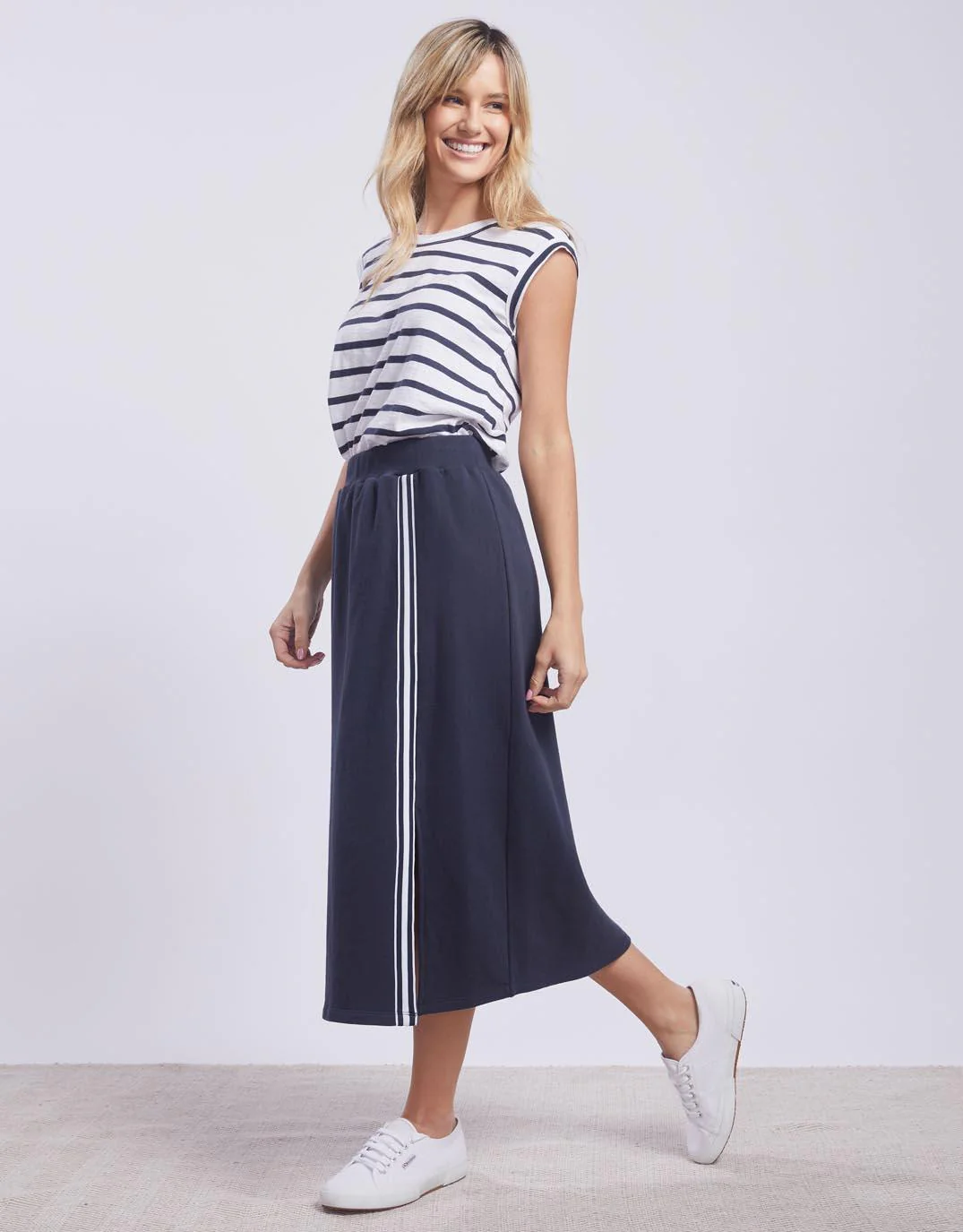 Cali Tank Top - Navy/White Stripe - Image 7