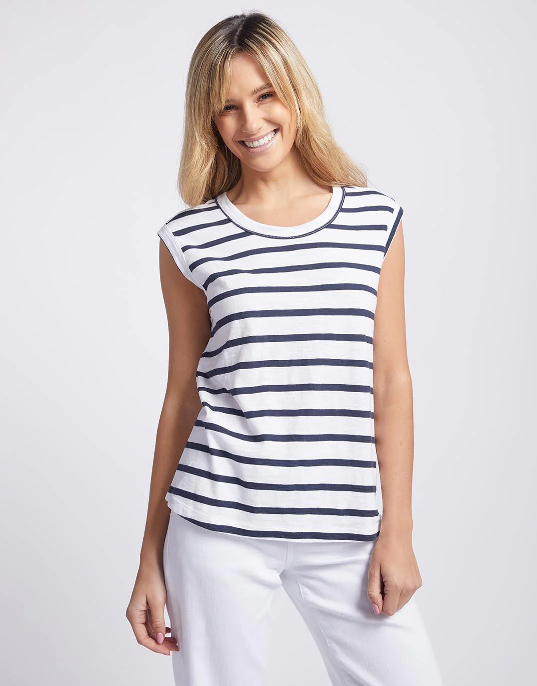 Cali Tank Top - Navy/White Stripe - Image 8