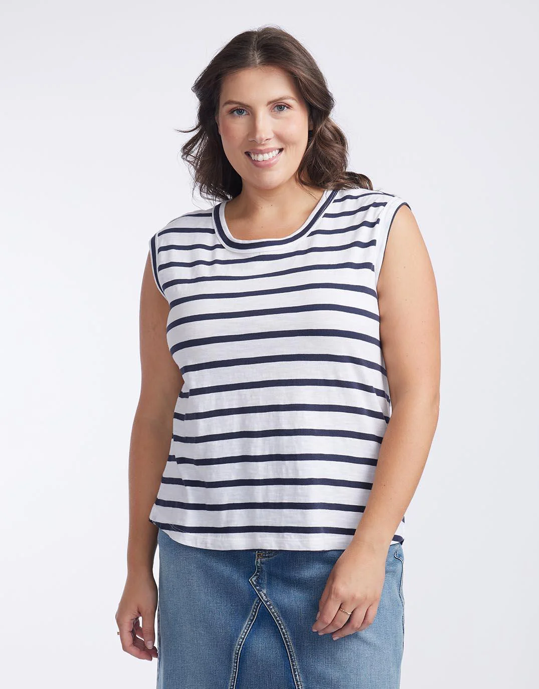 Cali Tank Top - Navy/White Stripe - Image 9