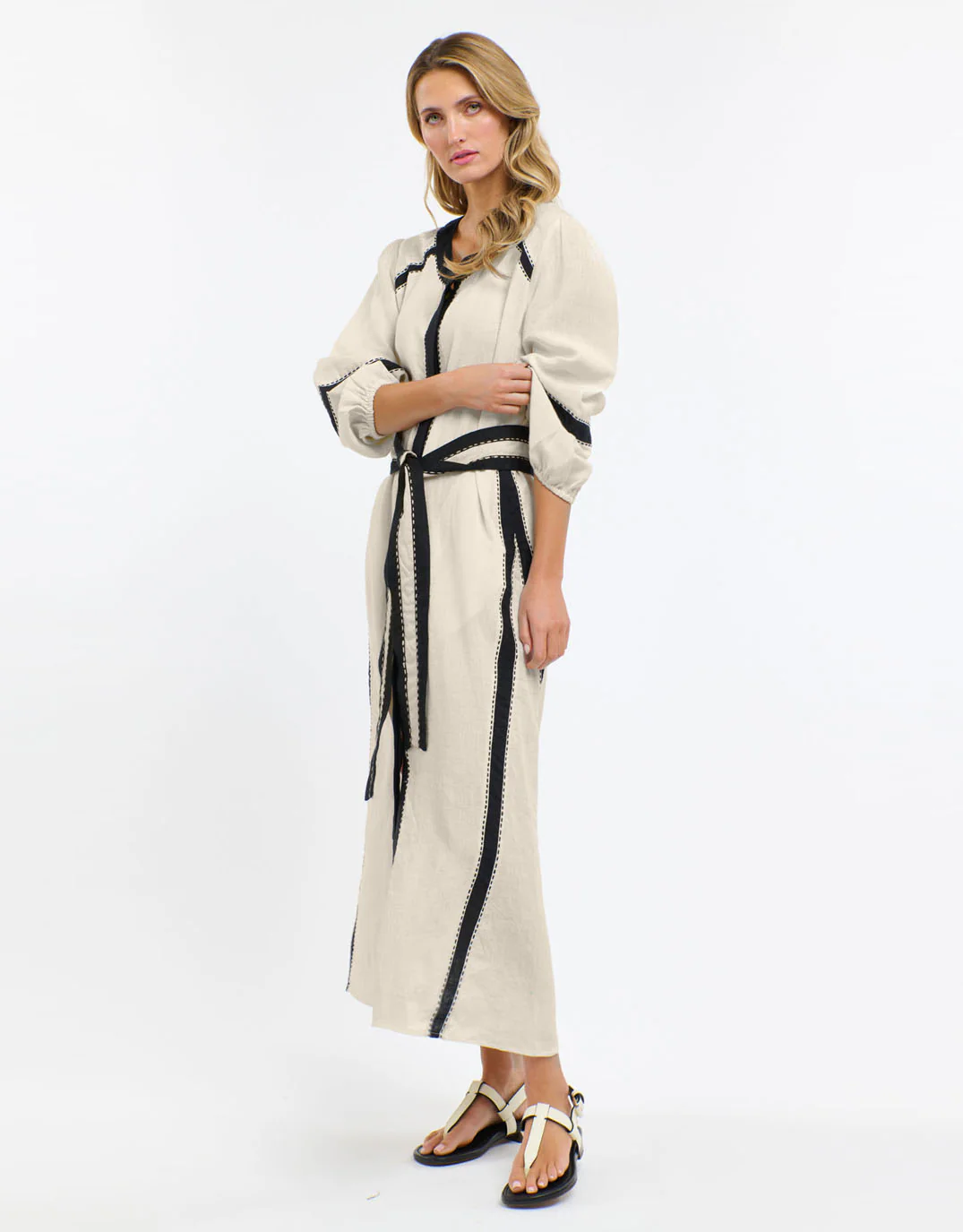 Carolyn Resort Dress - Natural/Black - Image 4