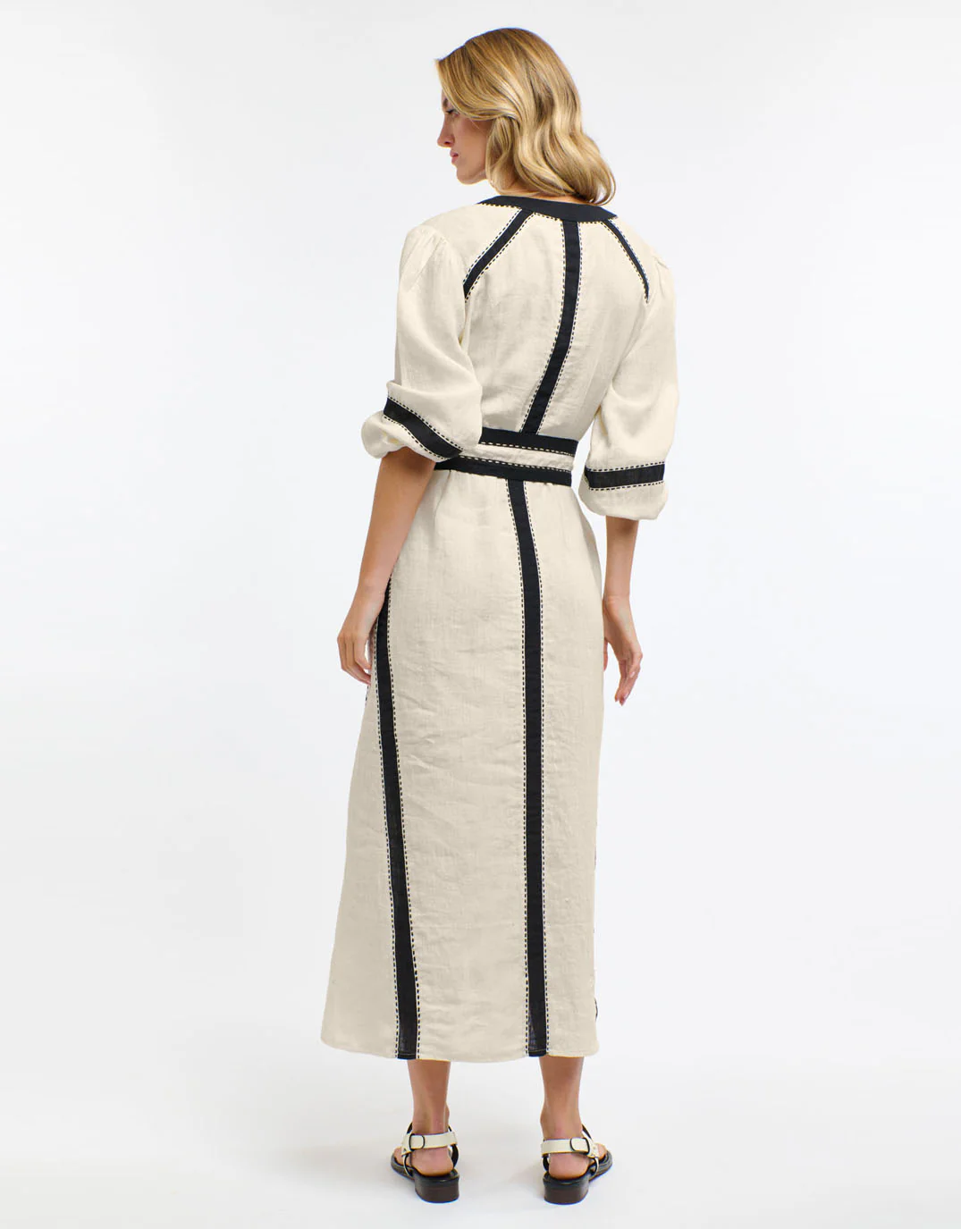 Carolyn Resort Dress - Natural/Black - Image 6