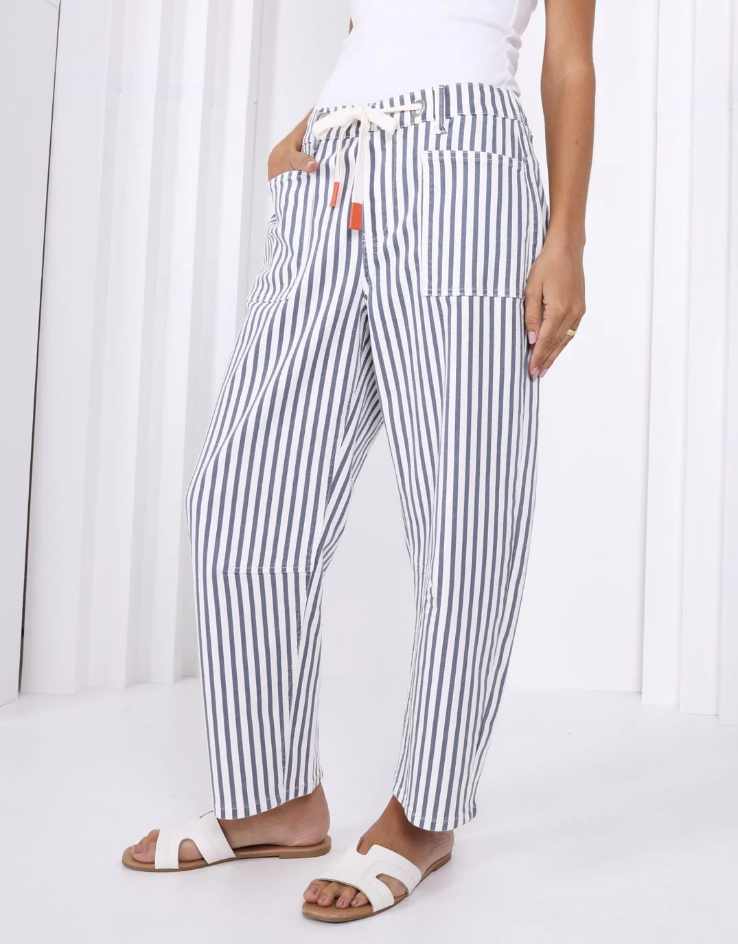 Carter Barrel Jean - Blue Stripe - Image 4