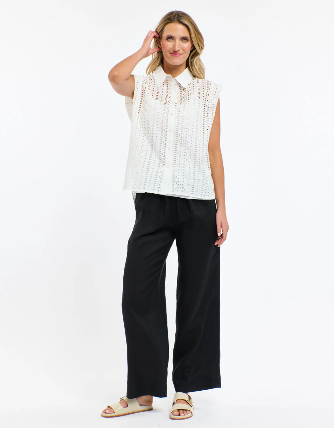 Casey Embroidered Top - White - Image 3