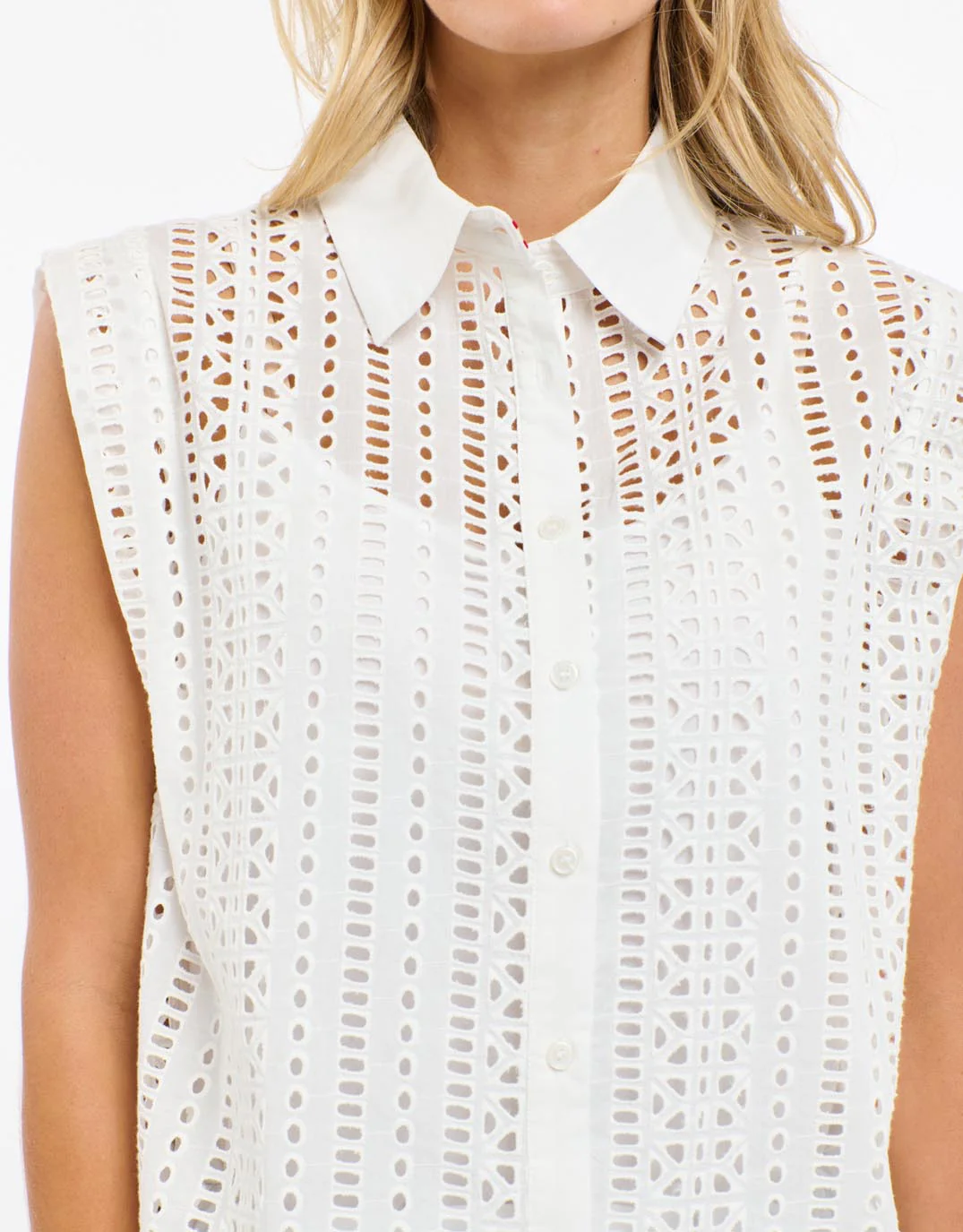 Casey Embroidered Top - White - Image 5