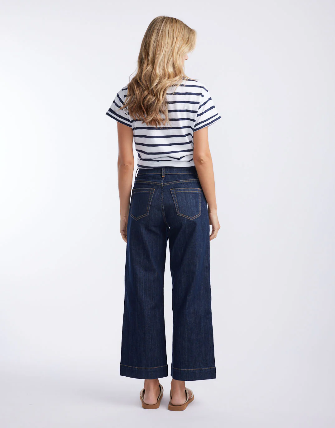 Catalina Cropped Wide Leg Jean - Indigo - Image 5