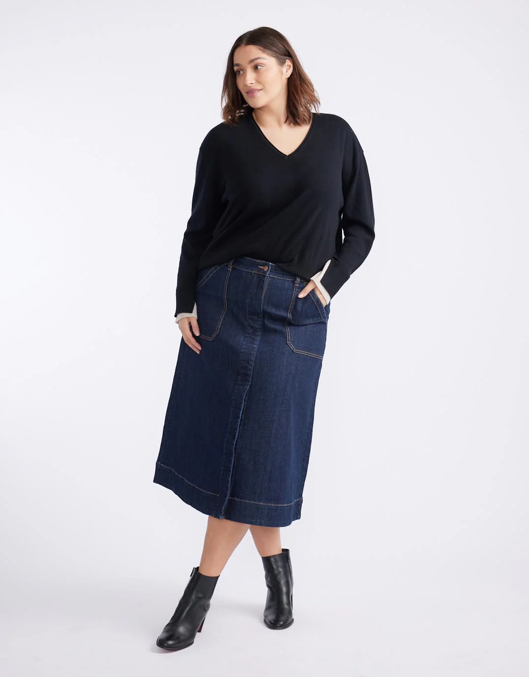 Catalina Midi Skirt - Indigo - Image 3