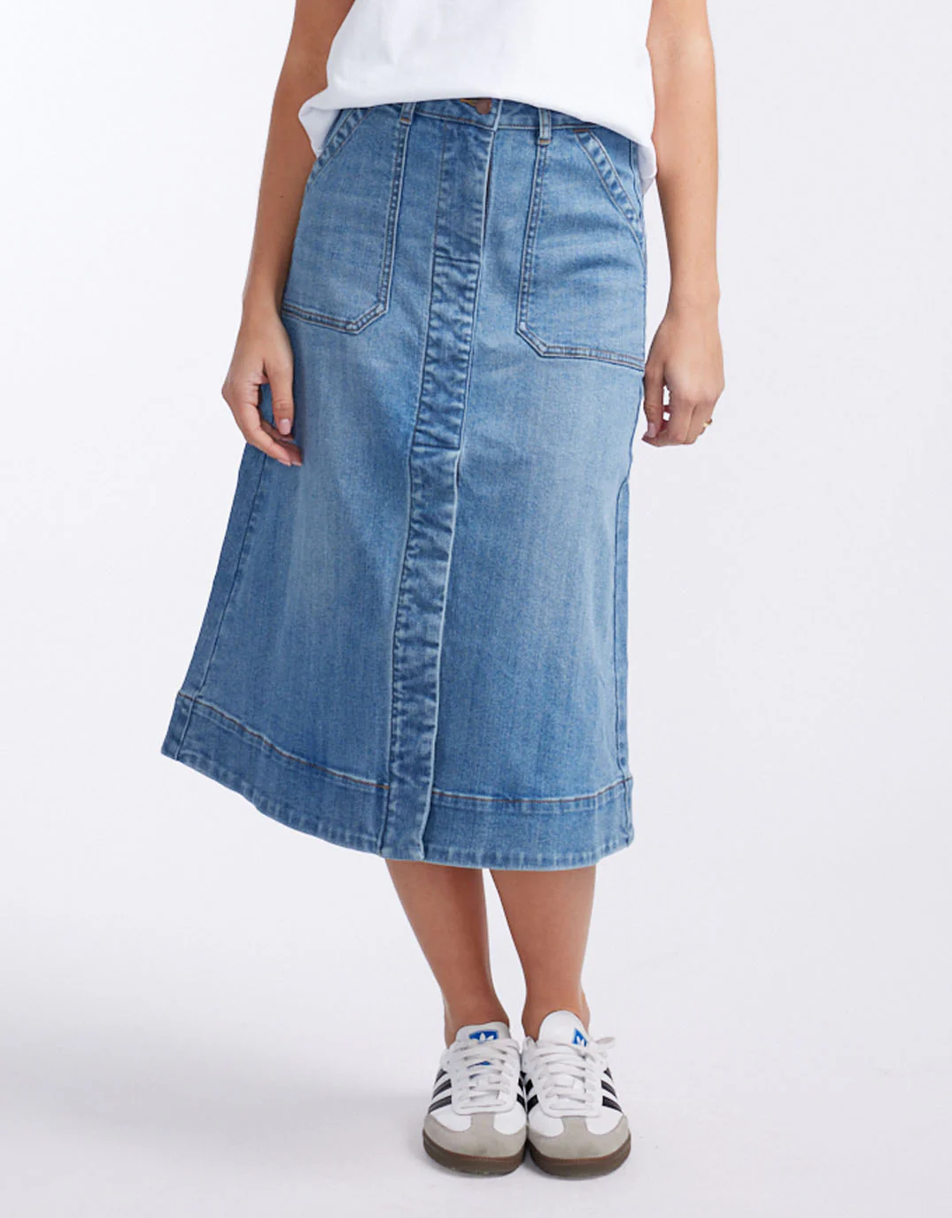 Catalina Midi Skirt - Mid Wash - Image 2