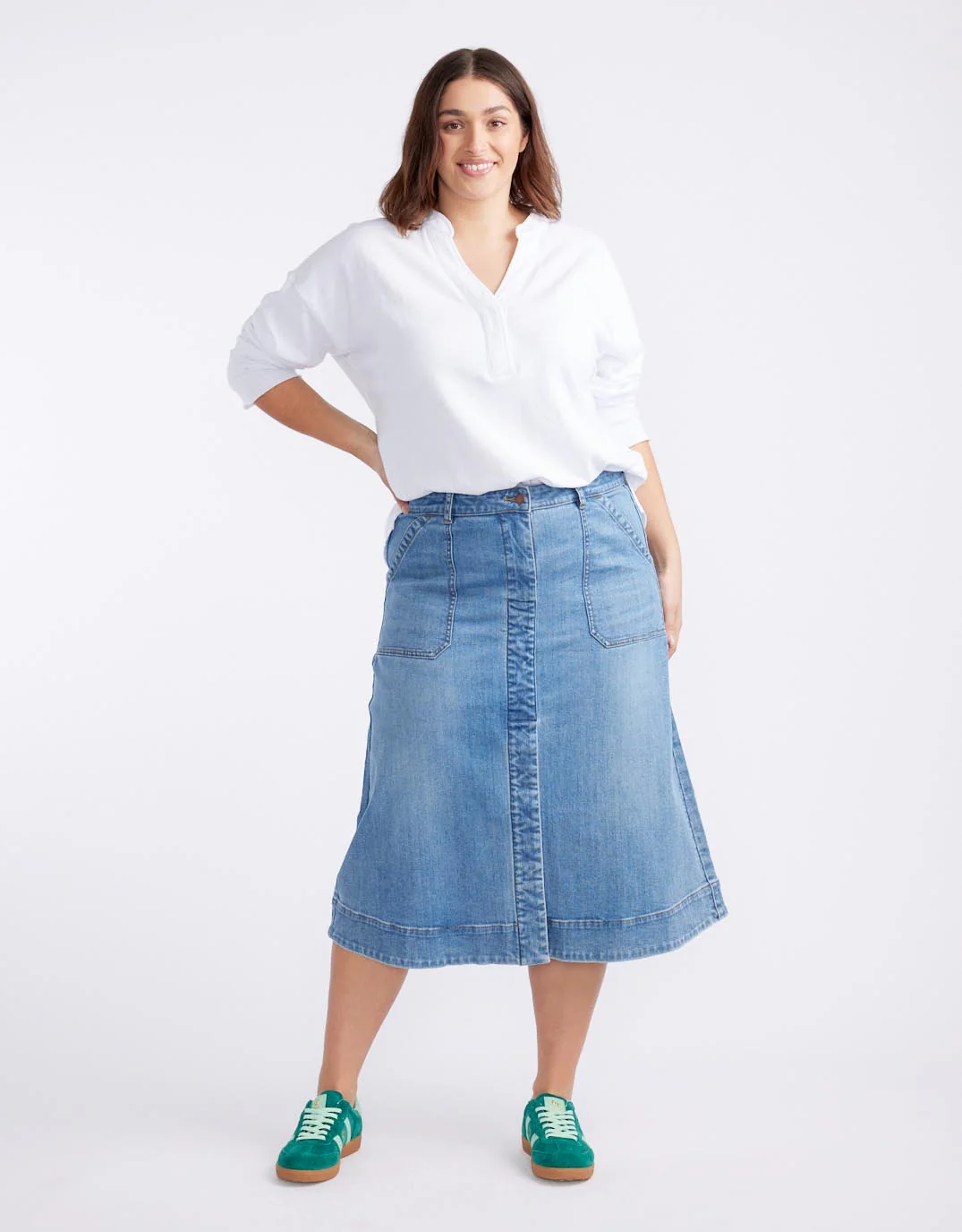 Catalina Midi Skirt - Mid Wash - Image 3