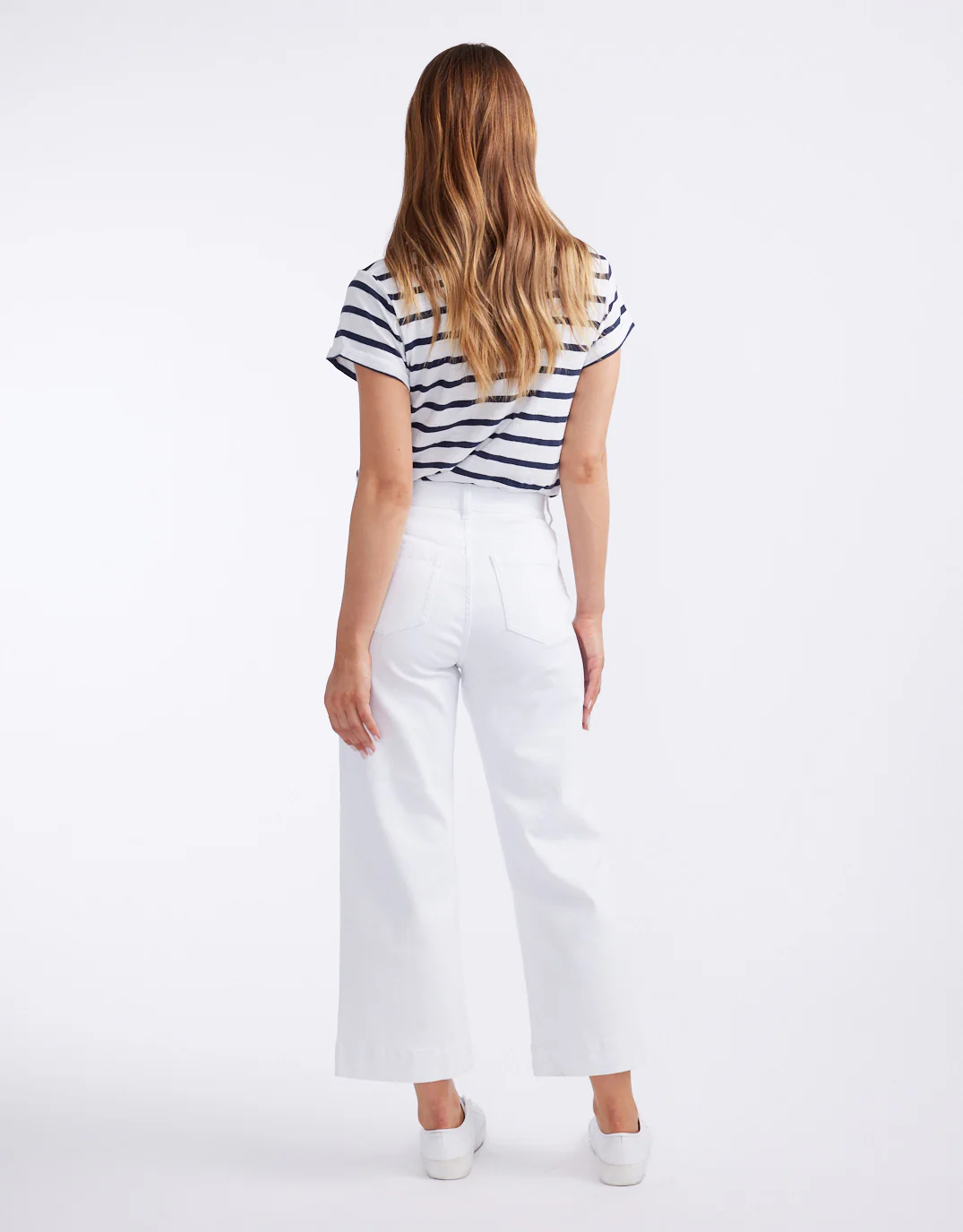 Catalina Cropped Wide Leg Jeans - White - Image 10