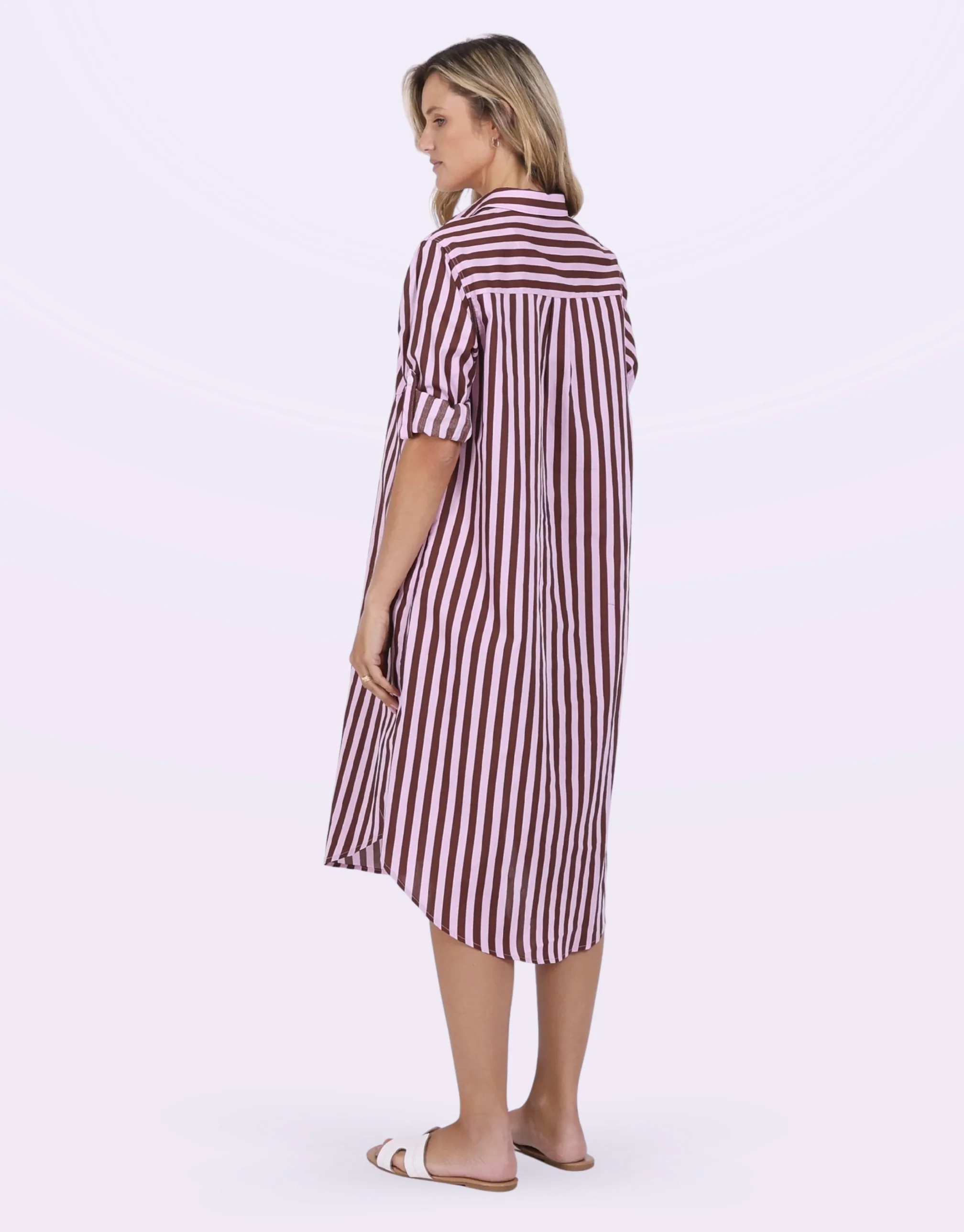 Chelsey Stripe Dress - Choc Stripe - Image 4