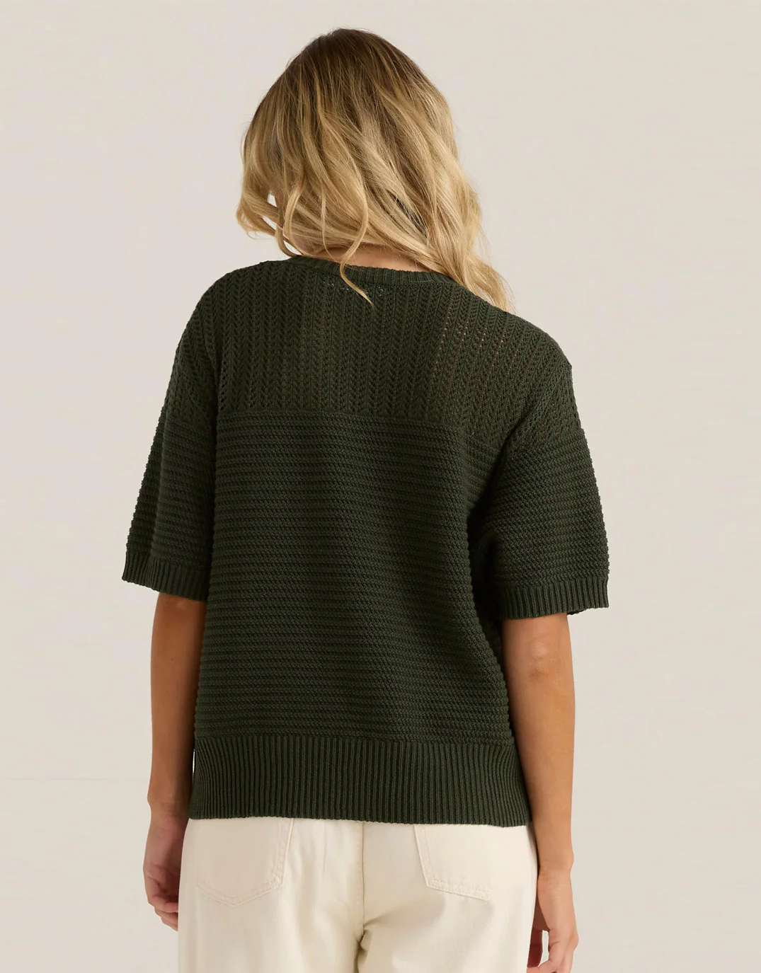 Cherri Knit Tee - Olive - Image 4