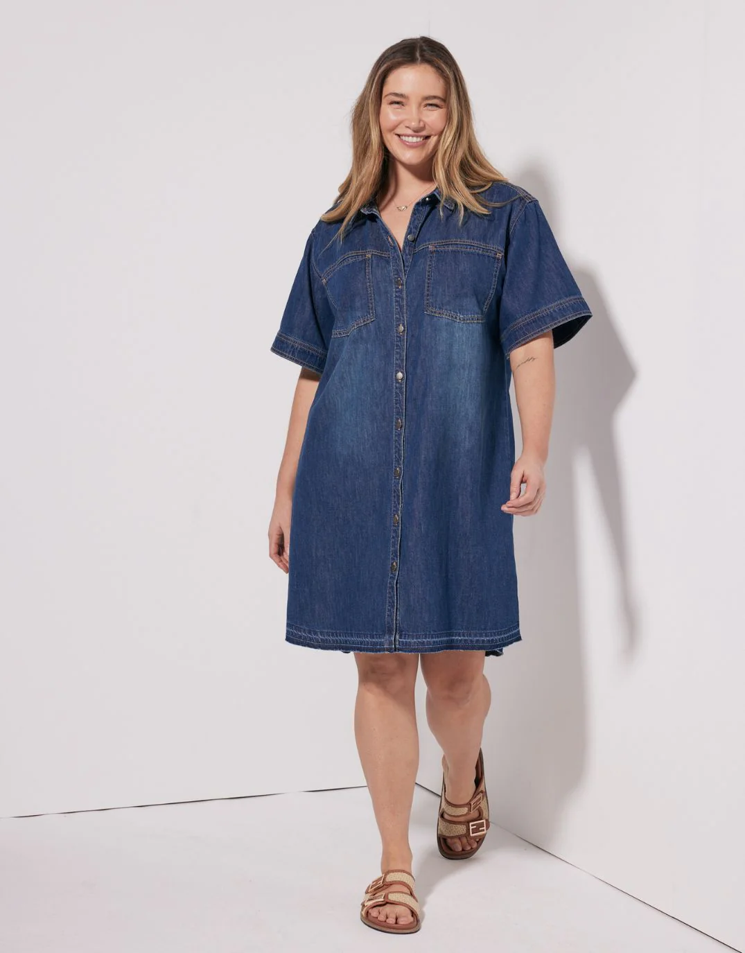 Claudia Denim Dress - Dark Wash - Image 12