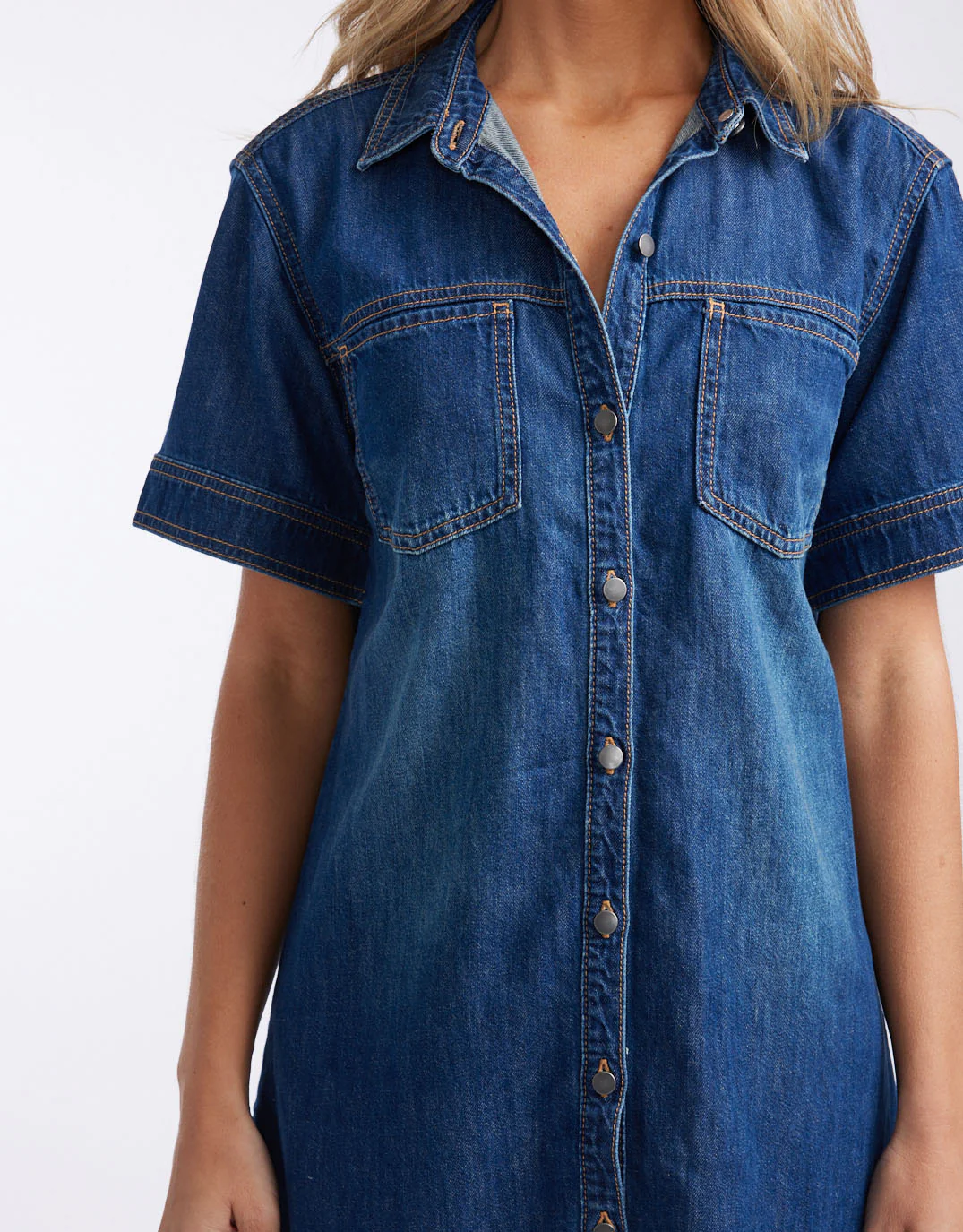 Claudia Denim Dress - Dark Wash - Image 7