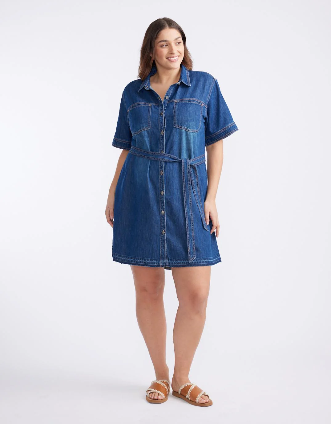 Claudia Denim Dress - Dark Wash - Image 9