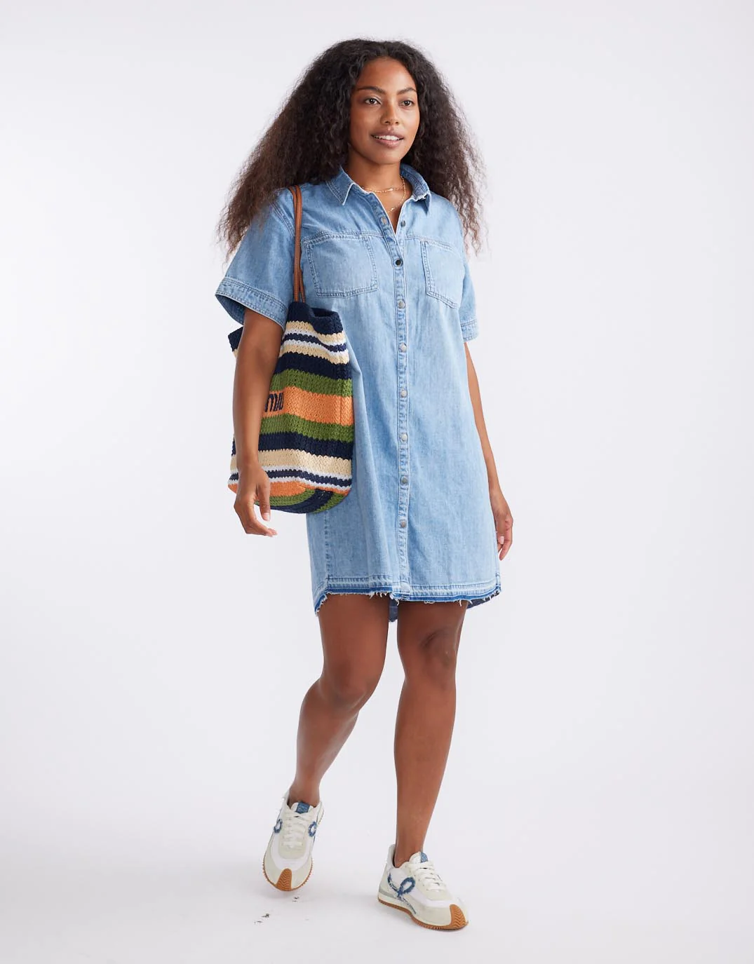 Claudia Denim Dress - Mid Wash