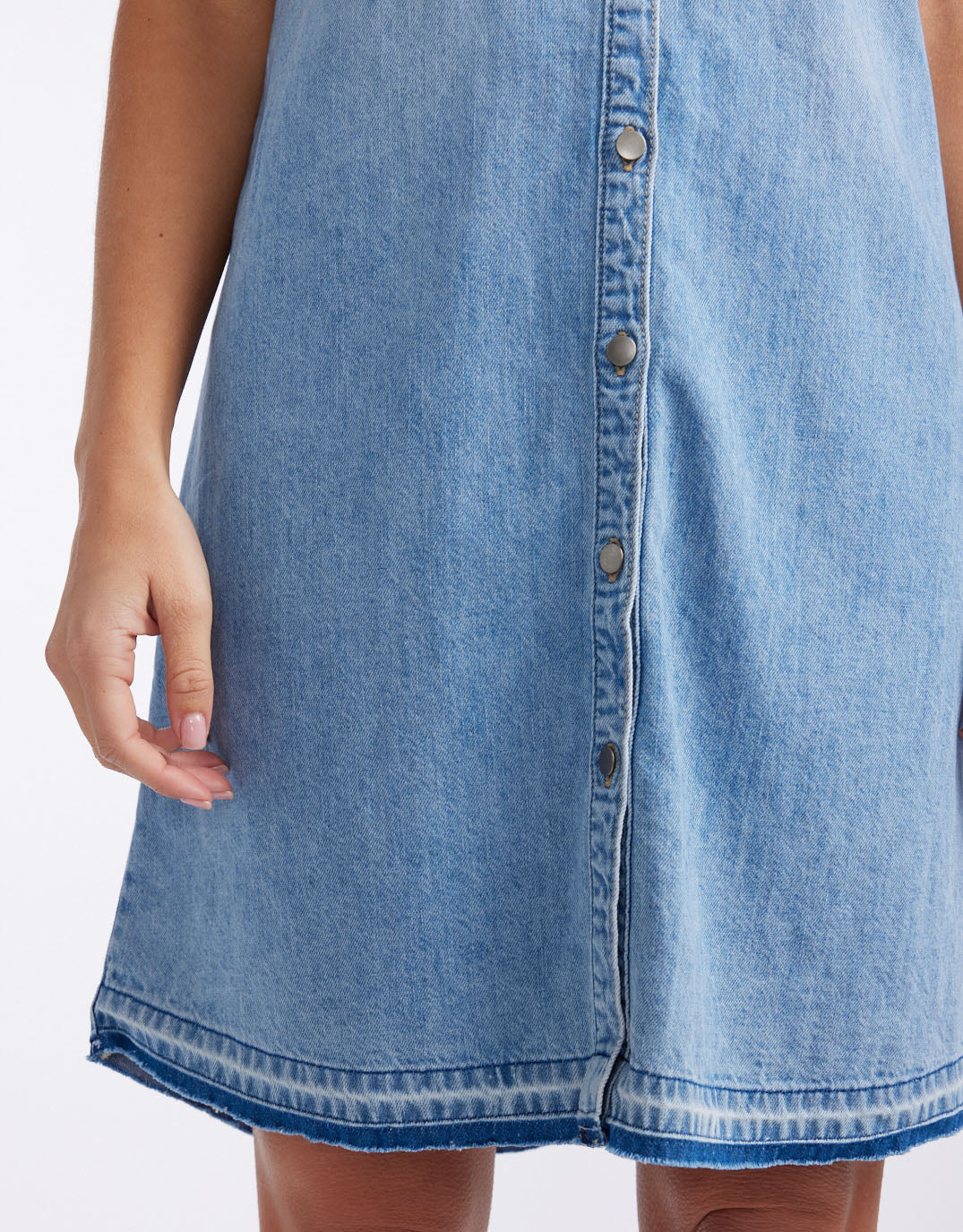 Claudia Denim Dress - Mid Wash - Image 15