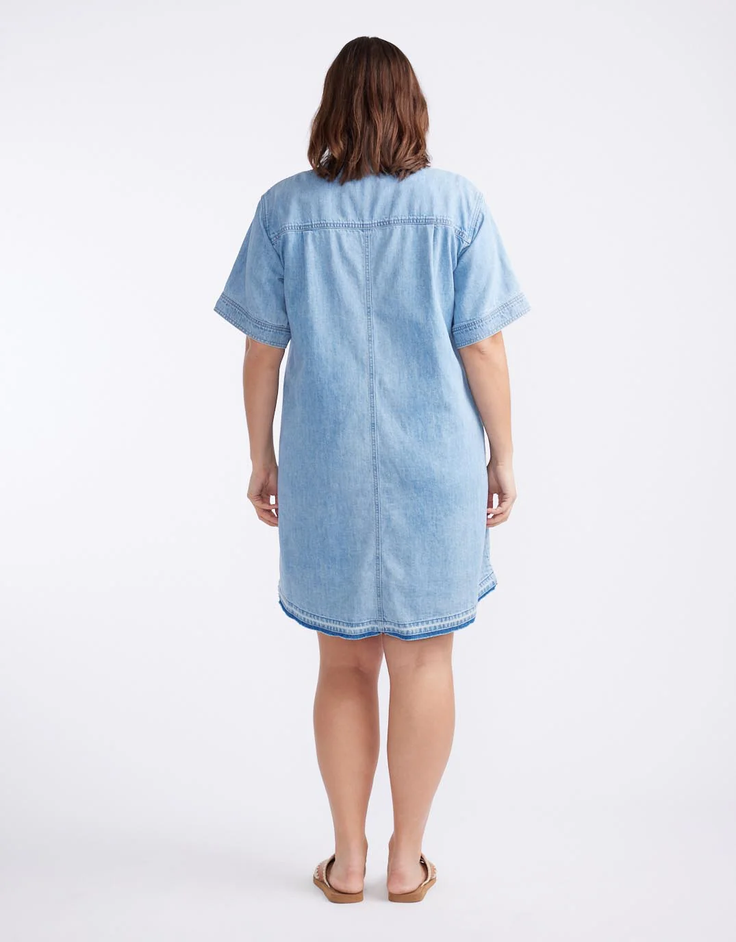 Claudia Denim Dress - Mid Wash - Image 17