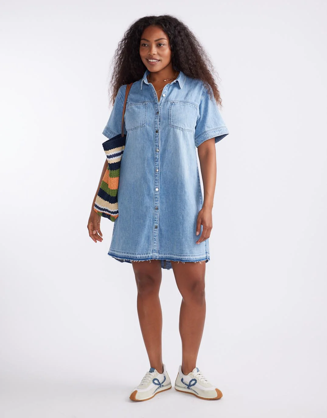 Claudia Denim Dress - Mid Wash - Image 2
