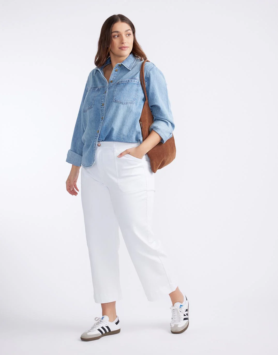 Claudia Relaxed Shirt - Mid Wash - Image 11