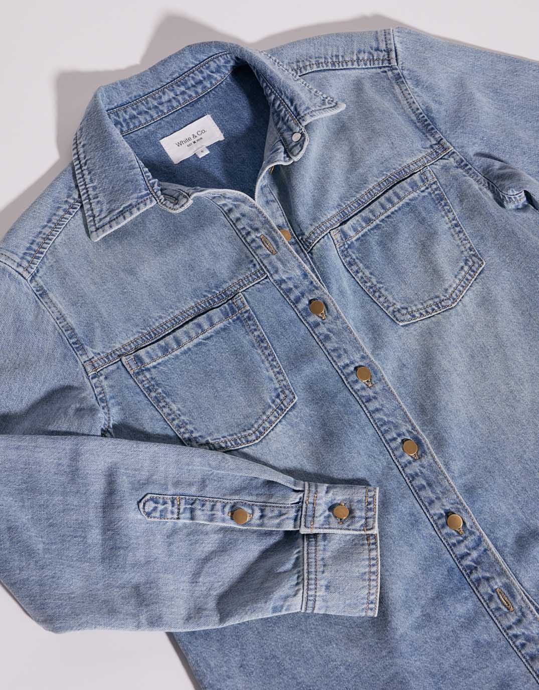 Claudia Relaxed Shirt - Mid Wash - Image 20