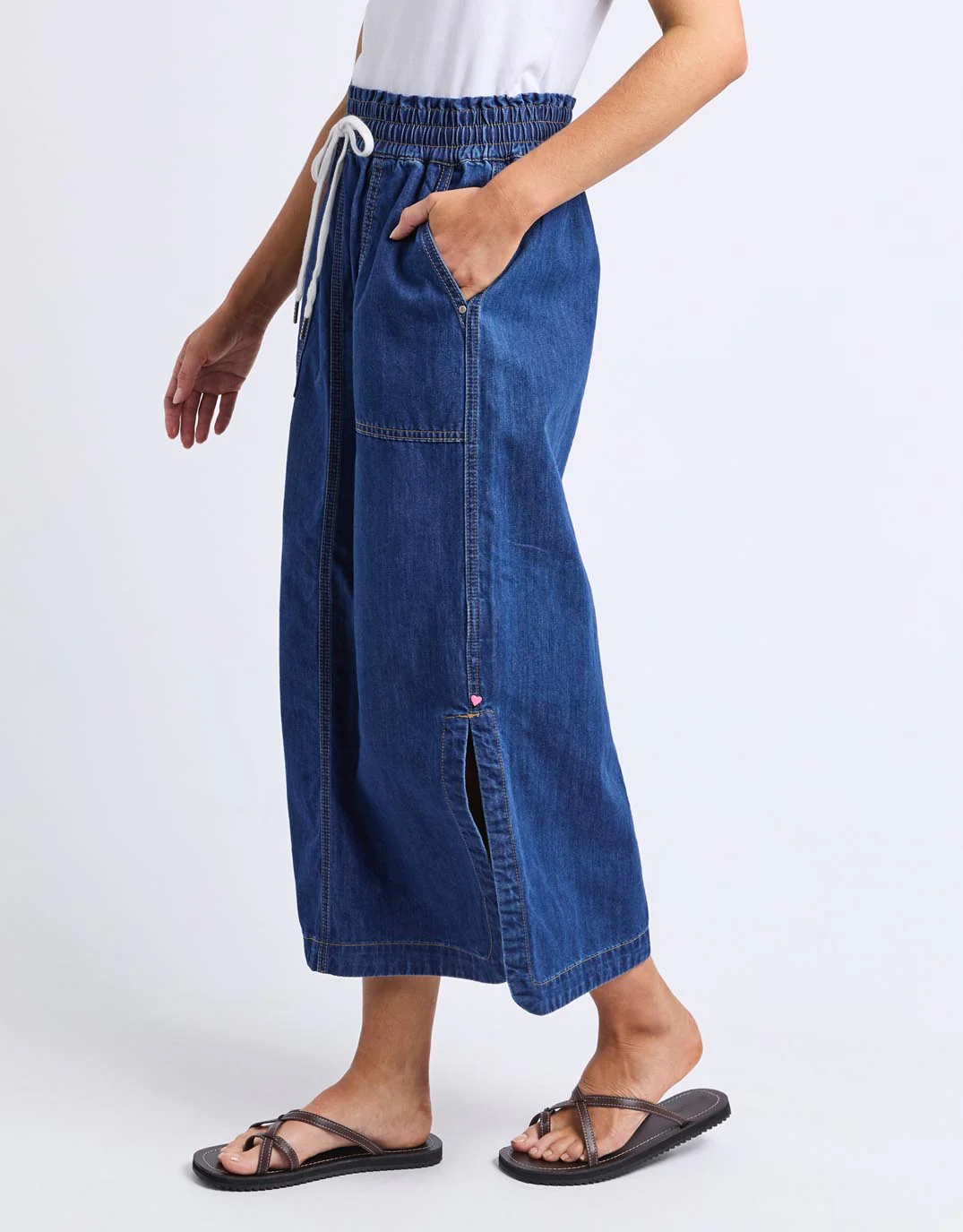 Clover Midi Denim Skirt - Mid Blue Wash - Image 7